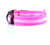 Pet Dog Collar LED Polyester Night Safety Dogs Cats Collar Color Luminous  In The Dark Light-Up with CR2032 Battery 160310-12 - VipPetSupply