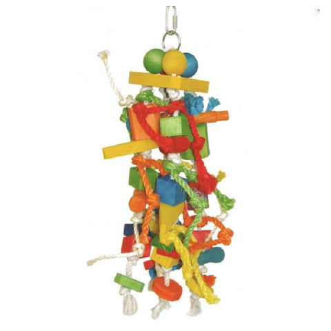 Wood bird toys Handcraft Non-toxic eco-friendly Colorful Bird Toy  small and medium parrots Toys  with beads can be bite