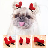 6 pcs/lot Christmas Dog Clips Pet Accessories Pet Grooming Cats Clips Dog Hairpin Hair Accessory Red Heart Antlers - VipPetSupply