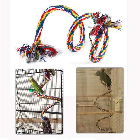 Parrot Toy Rope Braided Pet Parrot Chew Rope Budgie Perch Coil Bird Cage Conure Cockatiel Toy Pet Birds Training Accessories