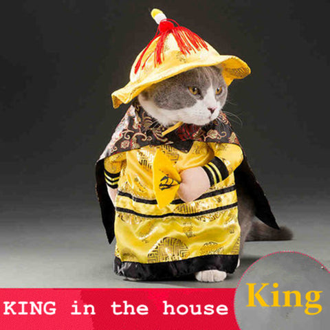 Hot sale Cats outfit small Dog Puppy Cat Pet Costume Clothes Golden King Empire Cosplay Costumes Suit clothes Cat Dog supplies