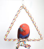 Large Parrot Toy Bird Bite Toy Stop Bar Cotton Triangle Perch Standing Rope Climbing Toy For Big Parrot African Grey T015 - VipPetSupply