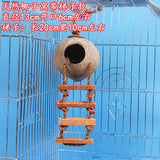 Open6cm New Creative Goods Natural Handmade Coconut Shell Nest Bird House Bird's Cage Decoration Outdoor Birds Nest With Ladders - VipPetSupply
