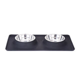 Stainless Steel Double Pet Dog Bowl With No Spill Non-Skid Silicone Mat Pet Dog Feeder Bowl Tool Cat Bowl Drop Shipping - VipPetSupply