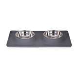 Stainless Steel Double Pet Dog Bowl With No Spill Non-Skid Silicone Mat Pet Dog Feeder Bowl Tool Cat Bowl Drop Shipping - VipPetSupply