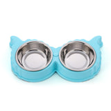 DODOPET Pet Dog Bowl Puppy Cat Bowl Water Food Storage Feeder Non-toxic PP Resin Stainless Steel Combo Rice Basin 3 Colors - VipPetSupply