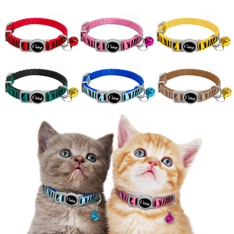 6pcs/lot Quick Release Cat Collar Nylon Kitten Break Away Safety Puppy Small Dog Collars With Bell Multi Colors