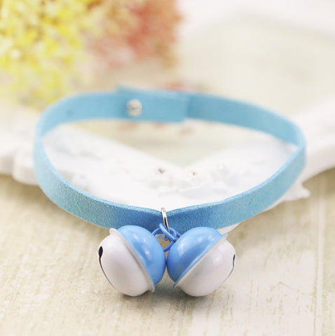 Cute Cat Collar Macaroon Bells Soft PU Leather Pet Cat Collar For Small Cat Vibrant Adjustable 15 Colors 25