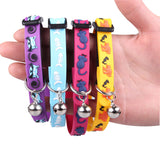 1pcs  Silicone Pet Dog cat Collar adjustable Pet cat Collar with Bell Pet Kitten Safety Control cat collars small 1.0cm width - VipPetSupply