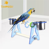 Acrylic Wood Food Tray Climb Stand Bird Toys Training Bird Toys Size S/M 1pcs - VipPetSupply