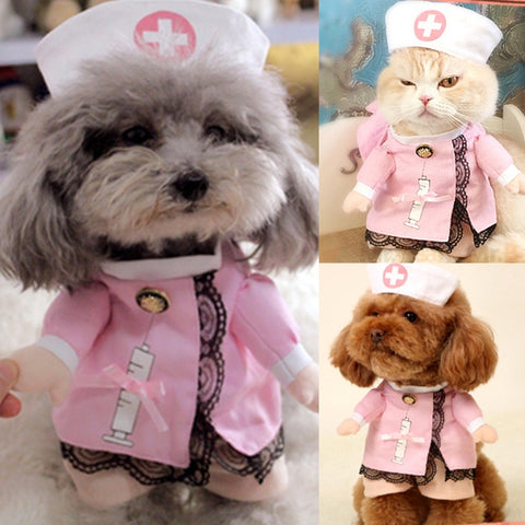 Halloween Party Costume Clothes Pet Dog Cat Costume Suit Puppy Clothes Nurse Outfit Navidad Dress-up Apparel Christmas