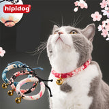 Hipidog 2017 New Design Adjustable Small Dog Cat Collar Printed Necktie Necklace With Bell or Pets Puppy Kitten Cat Accessories - VipPetSupply