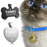 FLOWGOGO Stainless Steel Pet Cat Dog ID Tag Engraved Anti-lost Cat Small Dog Collars Accessories Cat Necklace ID Name Tags - VipPetSupply