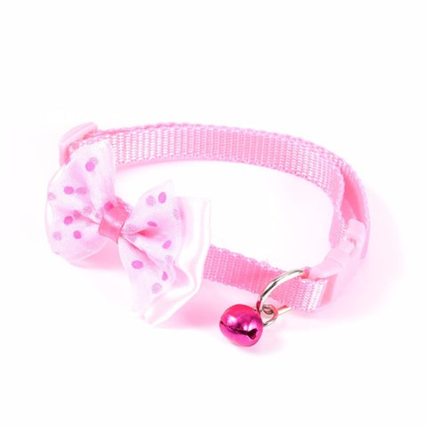 1pcs Bowknot Design Nylon Dog Puppy Cat Collars adjustable Necklace Cat Harness With Bell For Pet Small Animal Pets Supplies