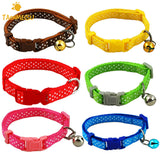1pcs Dot Print Nylon Dog Puppy Cat Collars Multi Colors Cat Harness With Bell For Pet Small Animal Pets Supplies - VipPetSupply