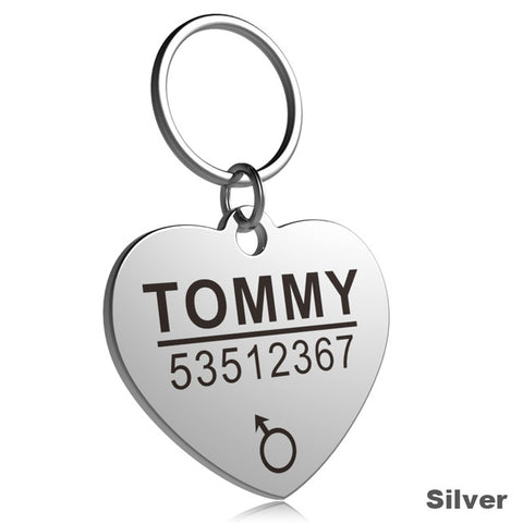 FLOWGOGO Stainless Steel Pet Cat Dog ID Tag Engraved Anti-lost Cat Small Dog Collars Accessories Cat Necklace ID Name Tags