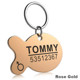 FLOWGOGO Stainless Steel Pet Cat Dog ID Tag Engraved Anti-lost Cat Small Dog Collars Accessories Cat Necklace ID Name Tags - VipPetSupply