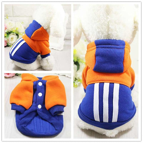 High Quality Winter Wram Cotton Dog Minimalism Design Striped Cartoon Cute Dog Coat Pure Pet Dog Cloth Jacket Cat Puppy Sweater