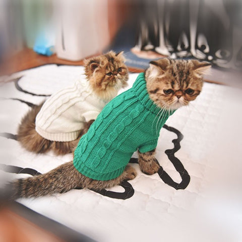 3 colors knitting wool cat cloth sweater Leisure cat clothes keep your pet warm in the winter good quality pet cat dog vest