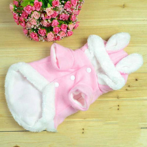 Cat Clothes Warm Costumes Cotton Cute Rabbit Style Clothing For Cat Pet Coats Small Large Pink Kitty Puppy Cloth