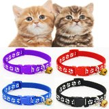 2PCS Hot Lovely Bell Pet Collar Small Footprint Nylon Fabric Cat Kitten Dog Puppy Chain - VipPetSupply