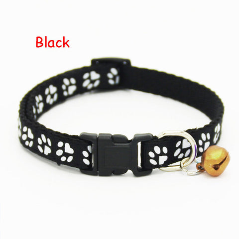 2PCS Hot Lovely Bell Pet Collar Small Footprint Nylon Fabric Cat Kitten Dog Puppy Chain