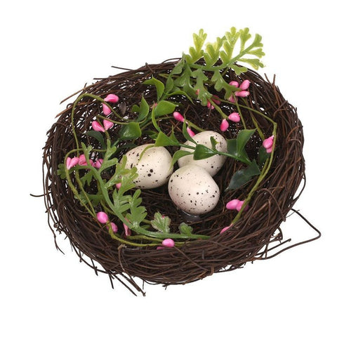 Plastic Rattan Bird Nest Pet Birds Cage Craft Miniature Marriage Wedding Decoration Photography Photobooth Props Birdhouse